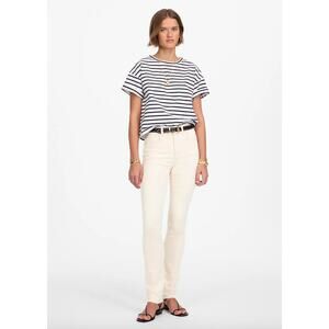 Madewell The Petite Stovepipe Jeans Vintage Canvas Stretch Denim Beige US 30 NWT
